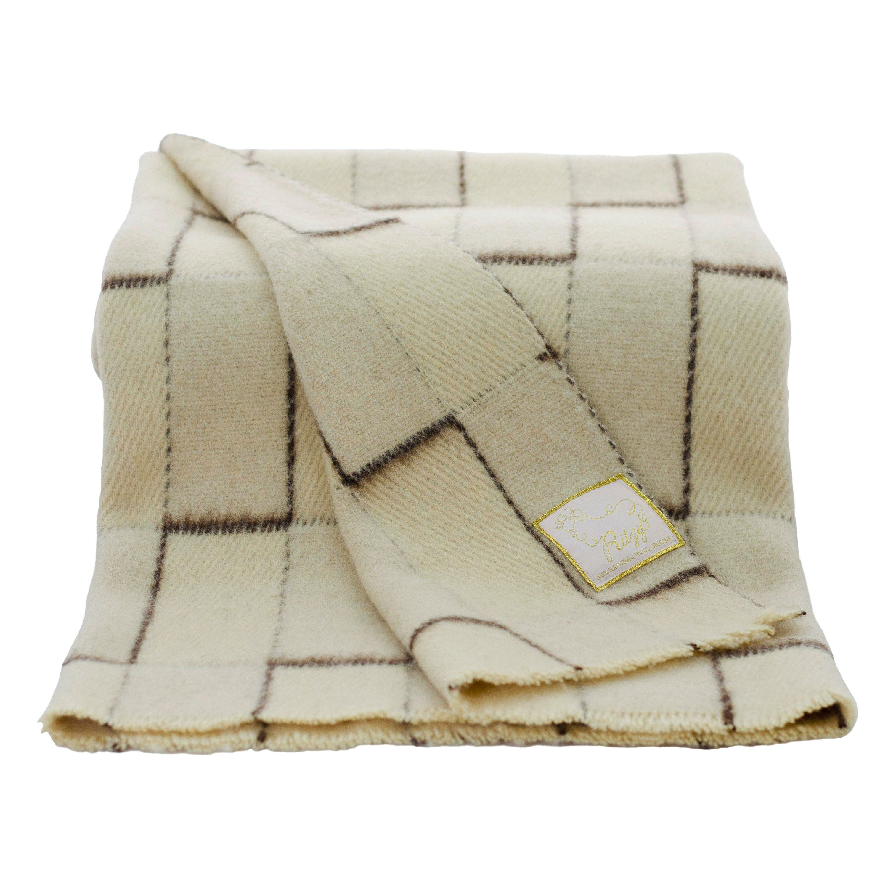 Soft Natural Wool Blanket Queen Size Etsy