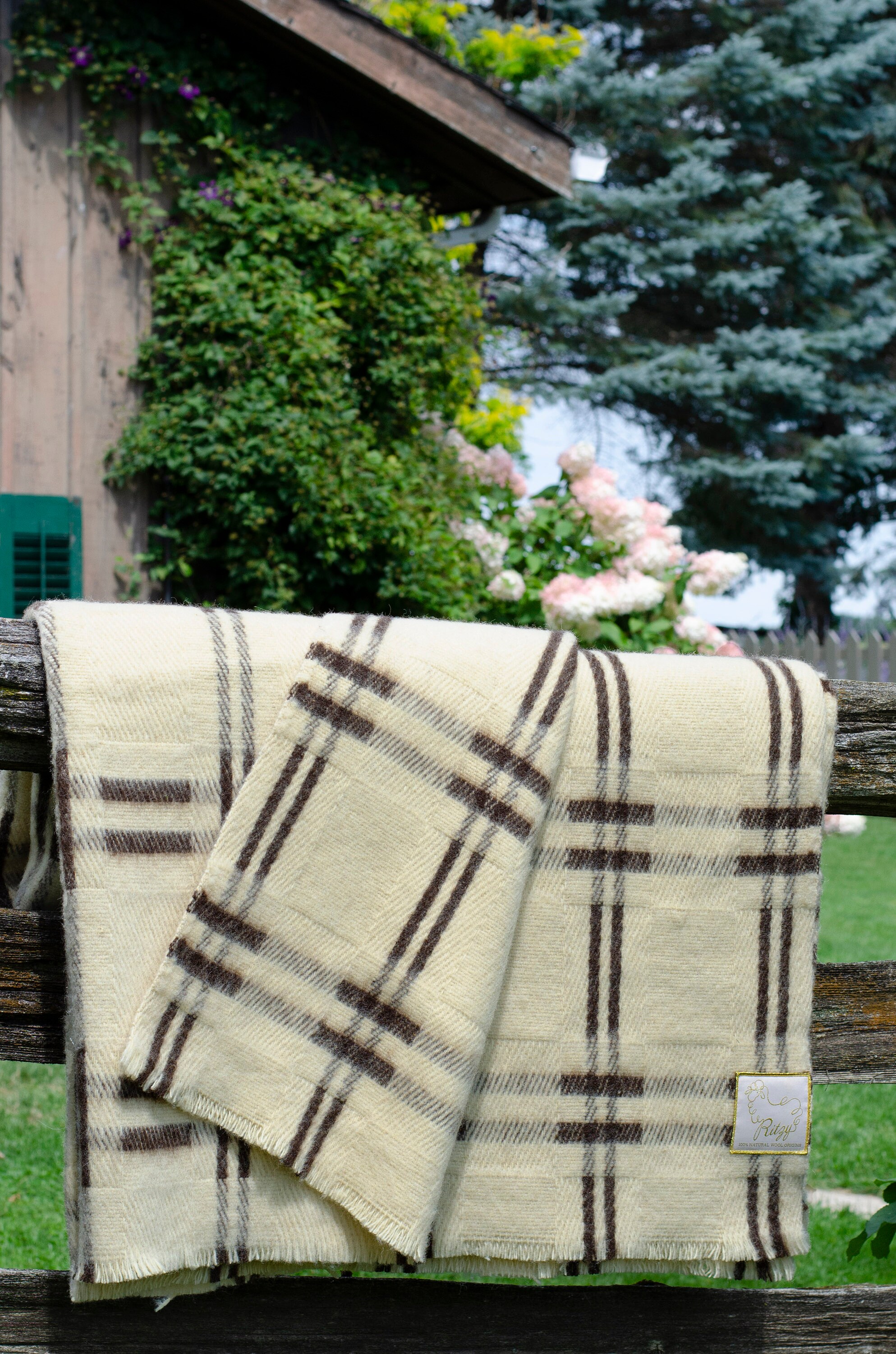 Soft Natural Wool Blanket Queen Size Etsy