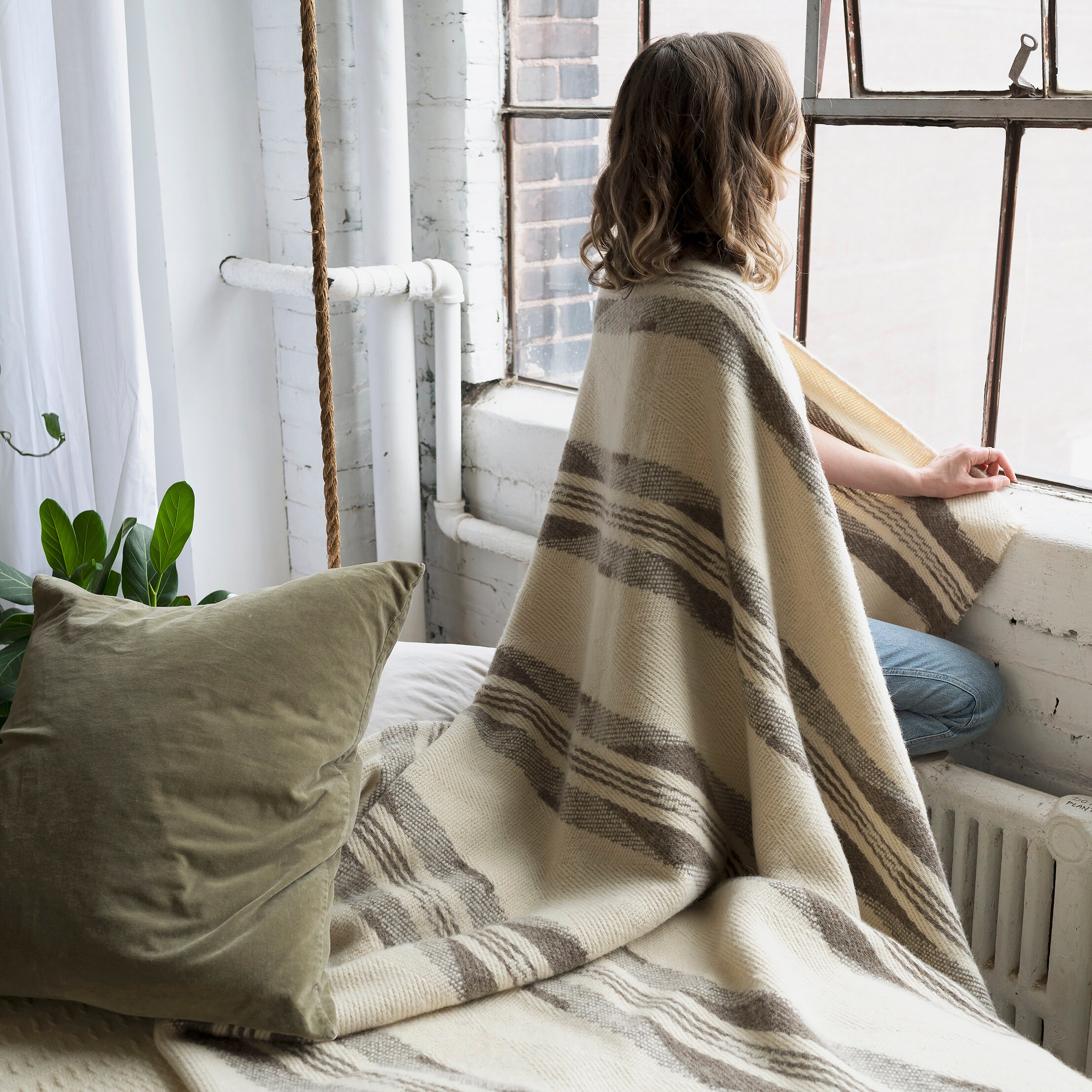 Soft Natural Wool Blanket Queen Size Etsy