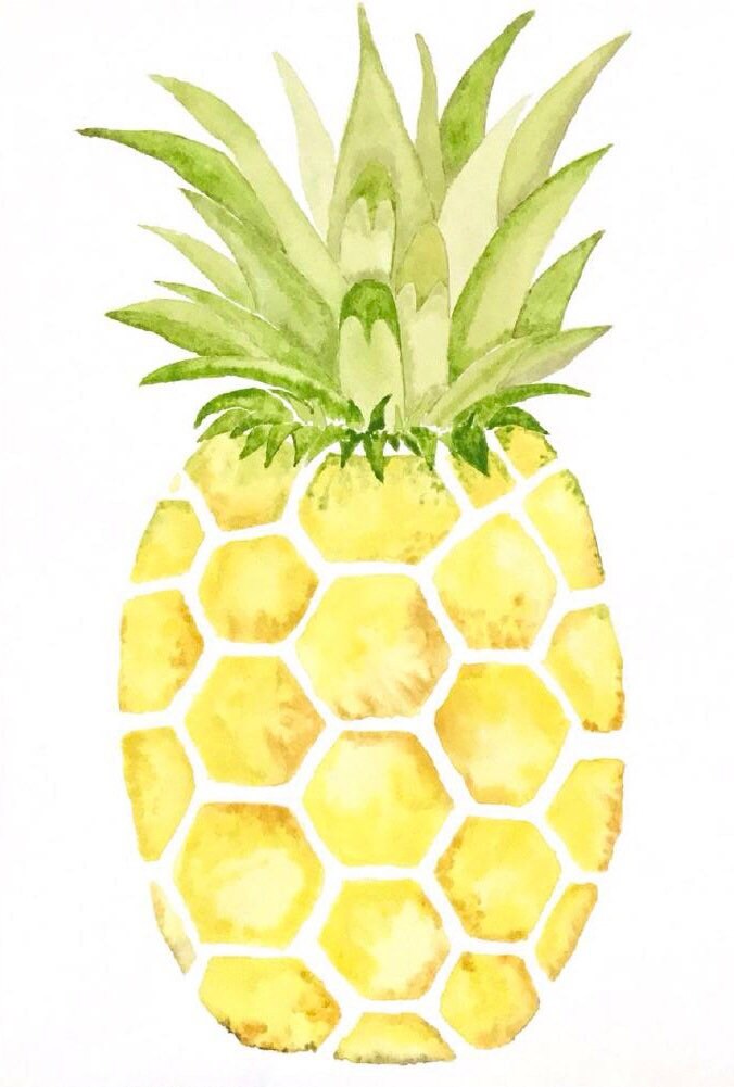 Original Ananas Aquarell Ananas-Kunst Tropische Obstkunst | Etsy
