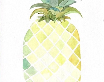 Original Watercolor Pineapple Painting | Tropical Fruit Art | Pineapple Art | Watercolor Art