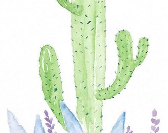 Original Watercolor Cactus Painting | Cactus Art | Desert Watercolor