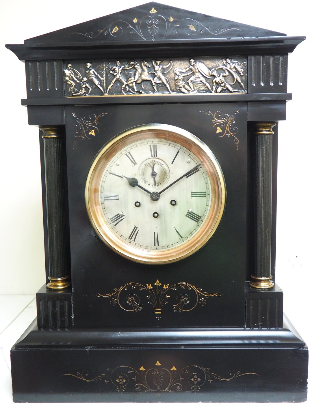 World Biggest French Slate Mantel Clock 8 Day Musical Etsy