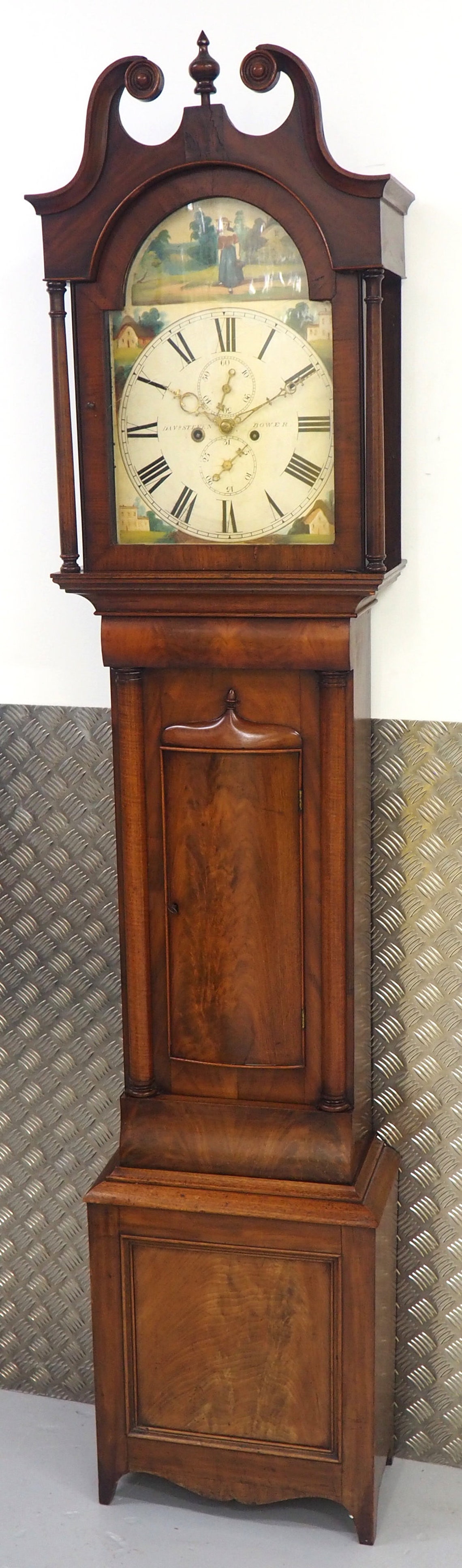 19THC Bower 8 Day Longcase Clock Flame Mahogany Case Signed Etsy