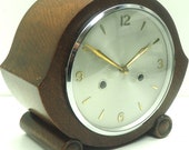 Smiths Art Deco Mantel Clock 8-Day Striking Mantle Clock Oak Case