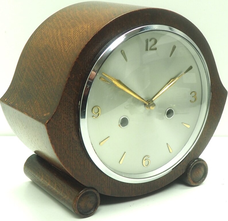 Smiths Art Deco Mantel Clock 8day Striking Mantle Clock Oak Etsy