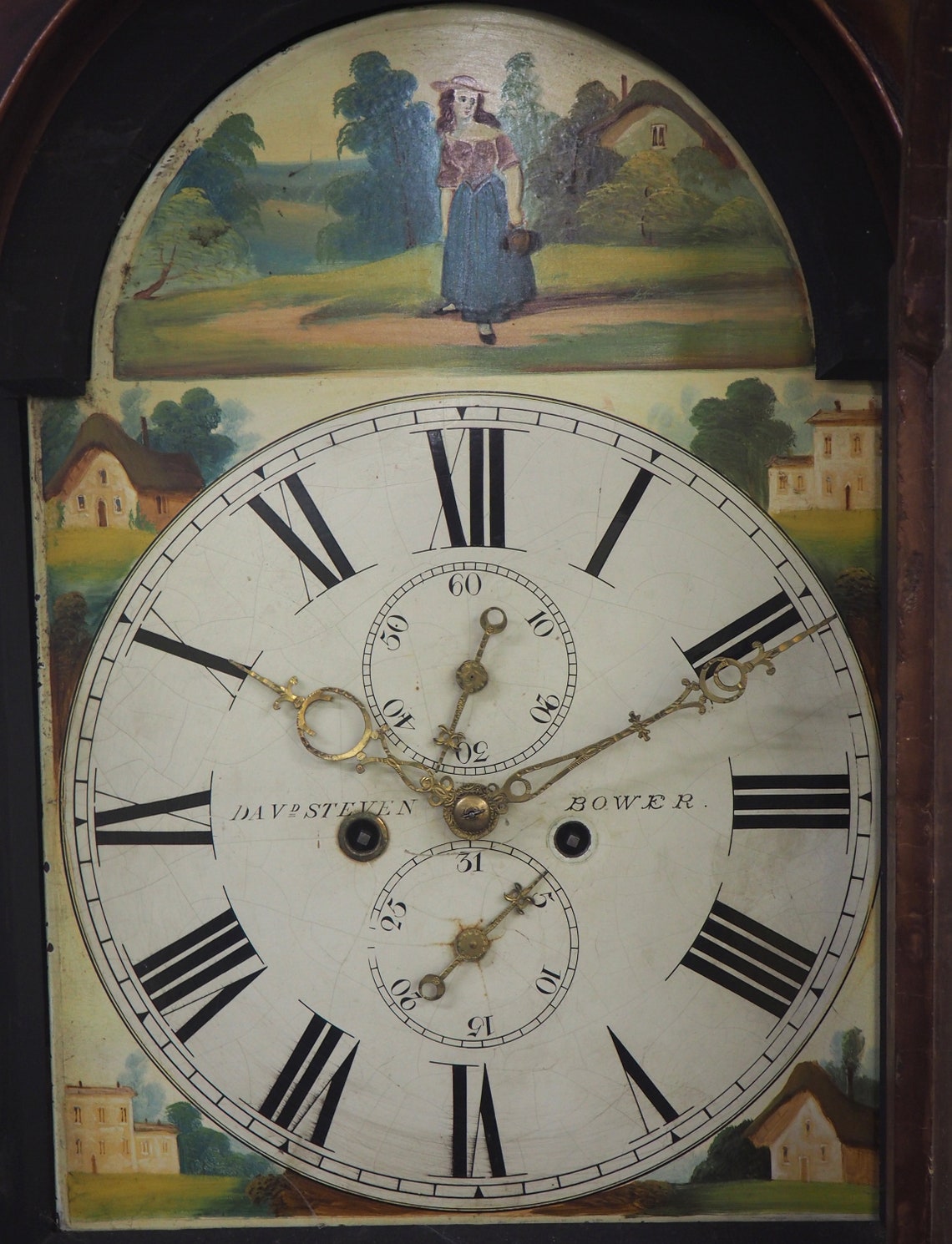 19THC Bower 8 Day Longcase Clock Flame Mahogany Case Signed Etsy