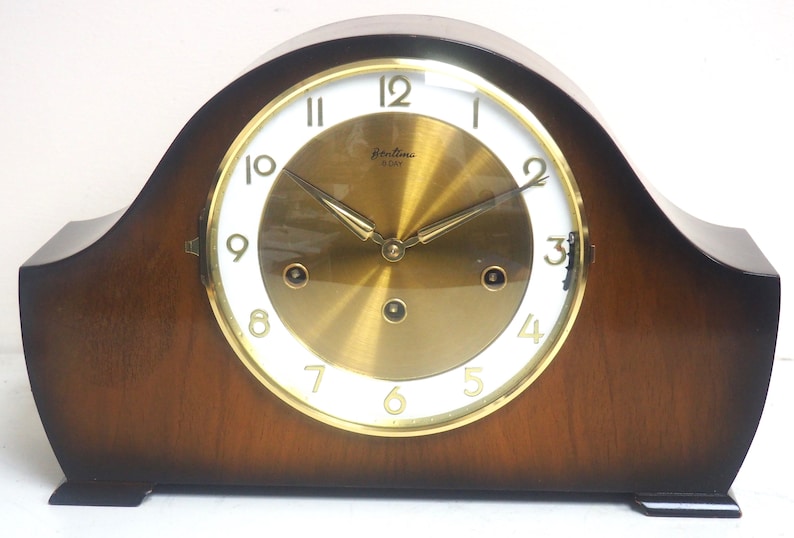 Triple Chime 8Day Mantel Clock Fine Bentima Westminster Etsy España
