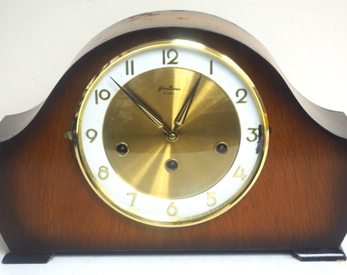 Good Triple Chime 8day Mantel Clock Fine Bentima Westminster Chime
