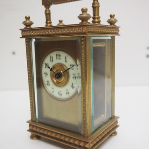 Antique French 8-day Carriage Clock Unusual Masked Dial Case With ...