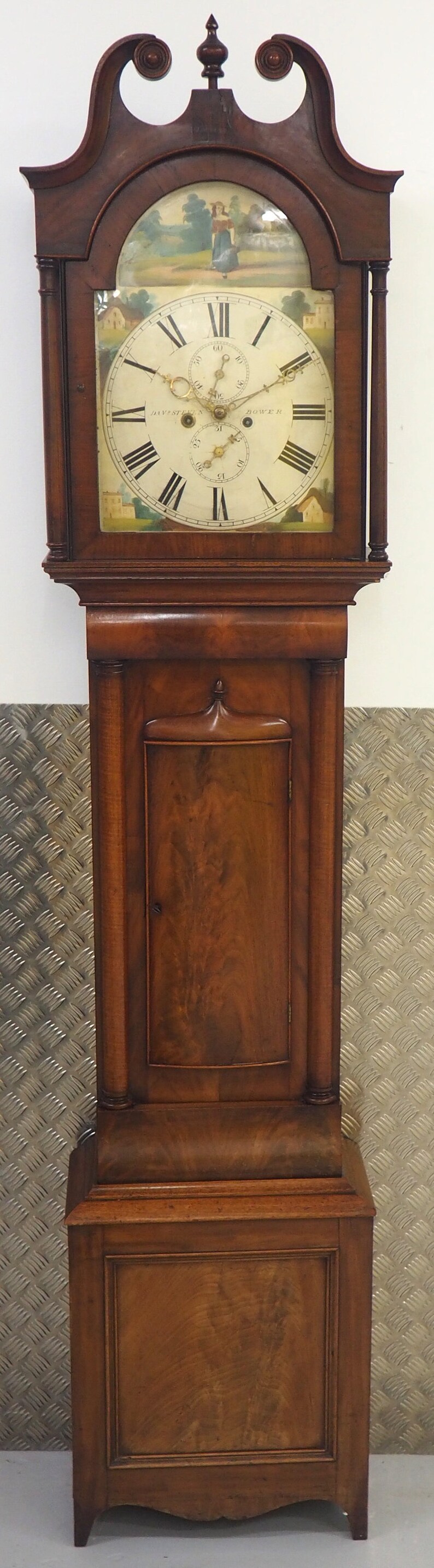 19THC Bower 8 Day Longcase Clock Flame Mahogany Case Signed Etsy