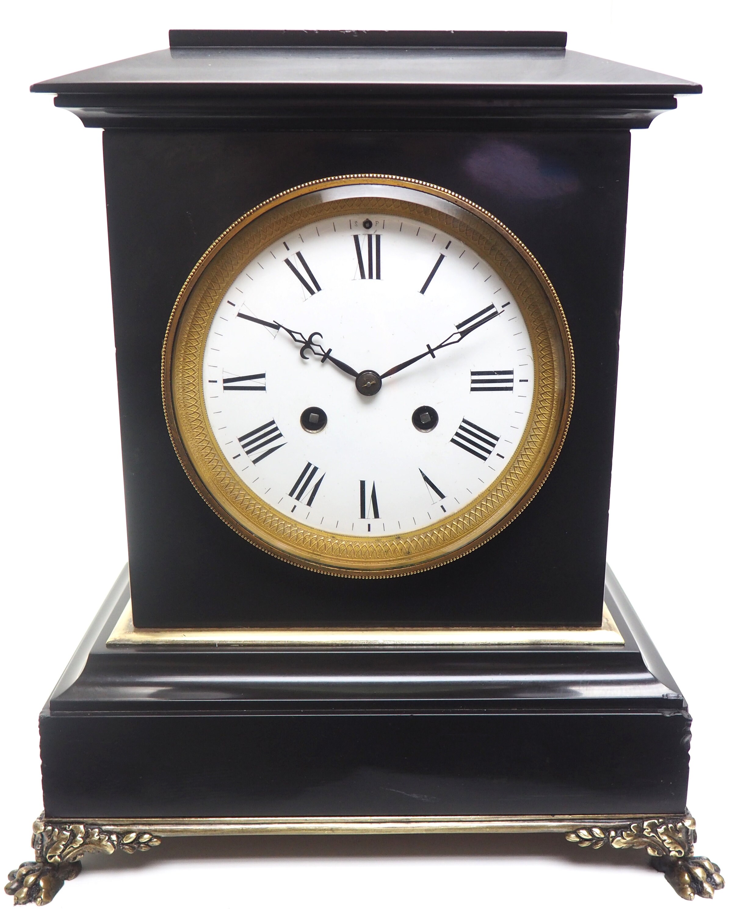 Antique French Slate & Ormolu Mantel Clock striking 8 day Etsy