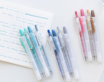 Journal pen set- Retractable Highlighter and Gel pens- Choose your colours. Planner, journal, scrapbook essentials - vintage colour pen set