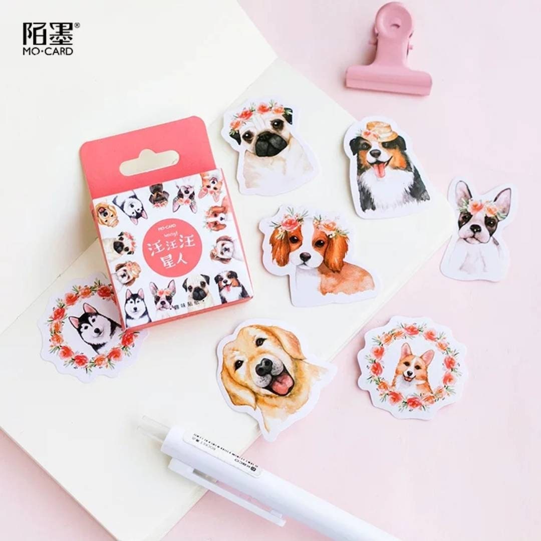 Cute Dog Stickers Set- 46 Pcs - for Journal, Planner, Scrapbook, Gift ...