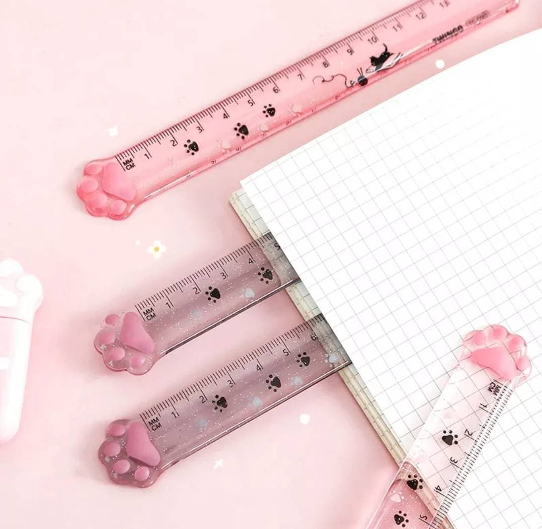 Pink Paw Ruler Pink Cat Paw 15 Cm Ruler Cute Stationery Supplies Back to  School 