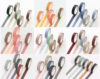 Colourful Thin Washi tape set off 5 - 10 mm x 5 m - planner, journal, diary, scrapbook essential - choose your set