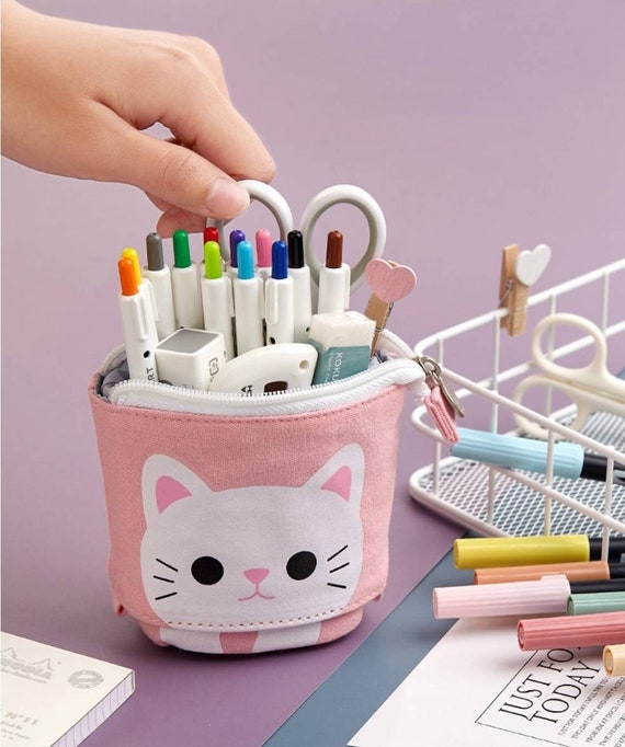 Pop up Pencil Case, Sliding, Retractable Pencil Case Cat and Bear. Choose  Your Design Stationery Organiser, Office School Supply 