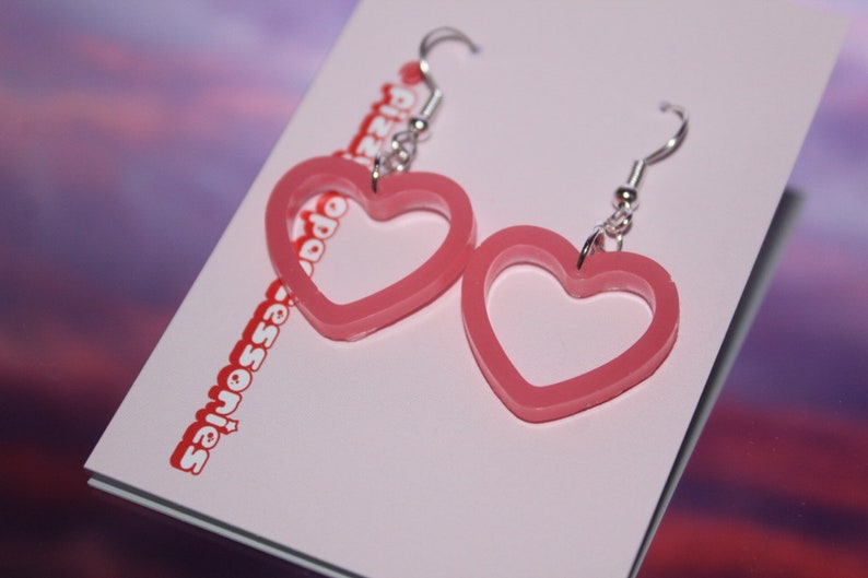Pink Heart Silhouette Earrings