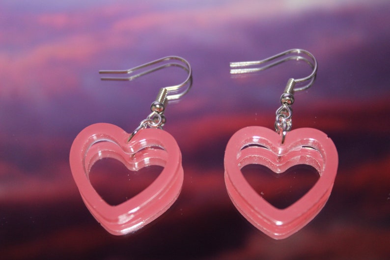Pink Heart Silhouette Earrings