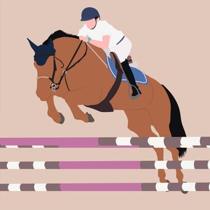 Custom Portrait Horse and Owner / Horse Riding / Faceless Rider Digital ...