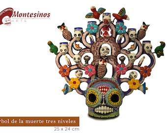 Albero della morte a tre livelli, artigianato in argilla policroma