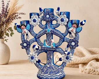 Tree of life of birth of Jesus blue