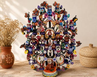 Mexican Tree of Dances Folk Art Sculpture | Handmade Barro Policromado Clay Art Mexican Cultural Decor Artisan PotteryTree of dances