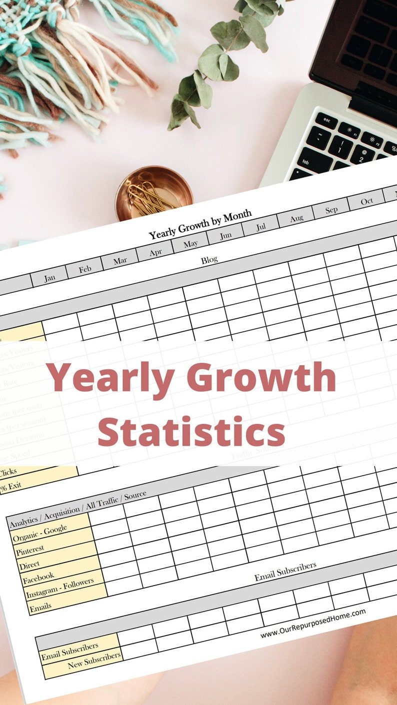 Yearly Blogging Growth Worksheet - Etsy
