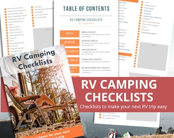 RV Camping Checklist, Packing List, 9-Page Printable (Digital Download)