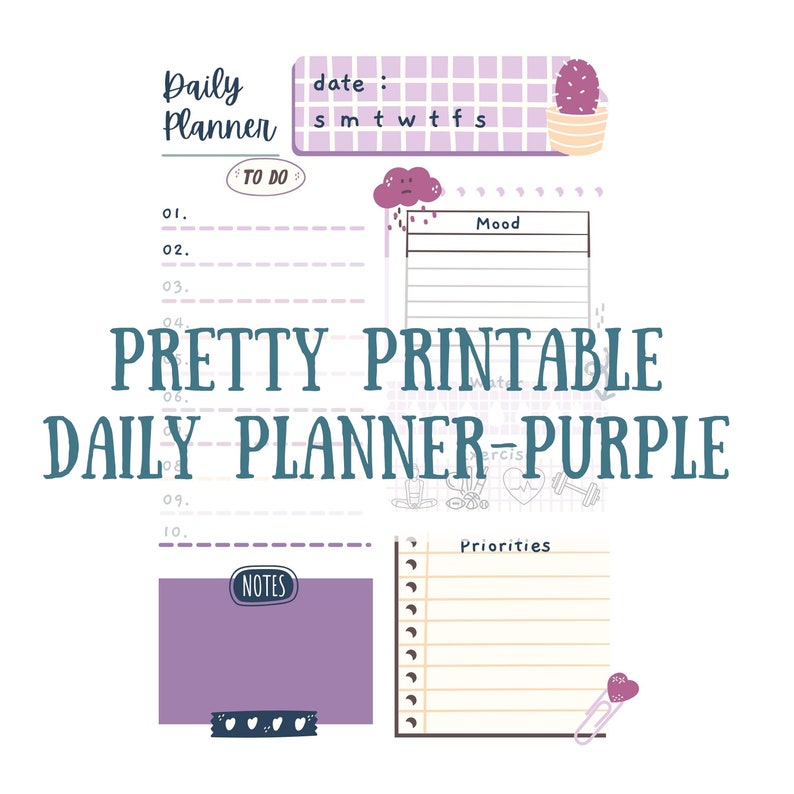 Pretty Printable Daily Notes, Printable to Do List, Daily Planner ...