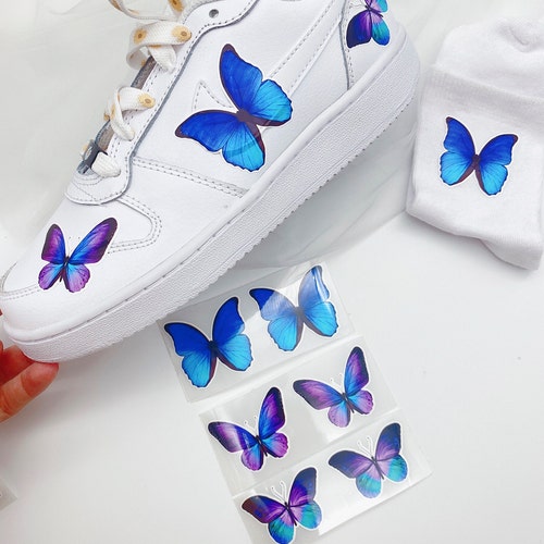 Blue Iron on Butterfly Stickers for Custom Air Force Ones Etsy