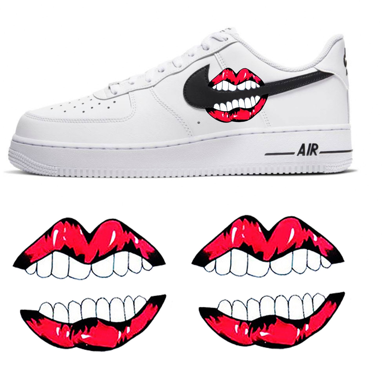 Heat Transfer Decal Patches Only for Custom Air Force 1 Shoes/Perfect Sticker Kit for DIY Hand Painted Sneaker Idea Design Your Own Canvas Shoes