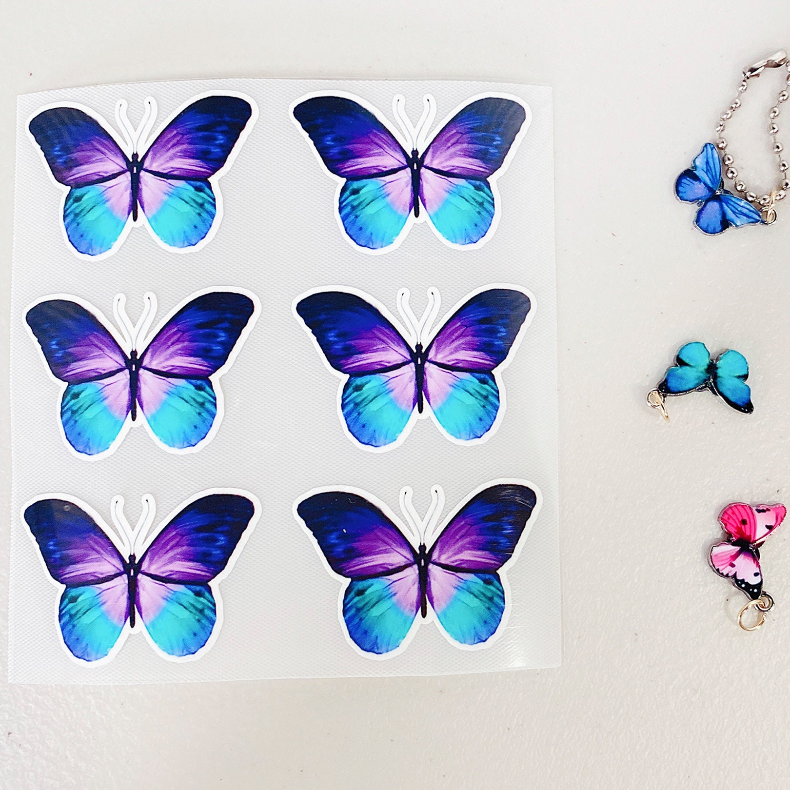 Small Blue Butterfly Iron on Patches for Custom Shoes, Heat Transfer Blue  Butterfly Stickers for Shoes Decal 