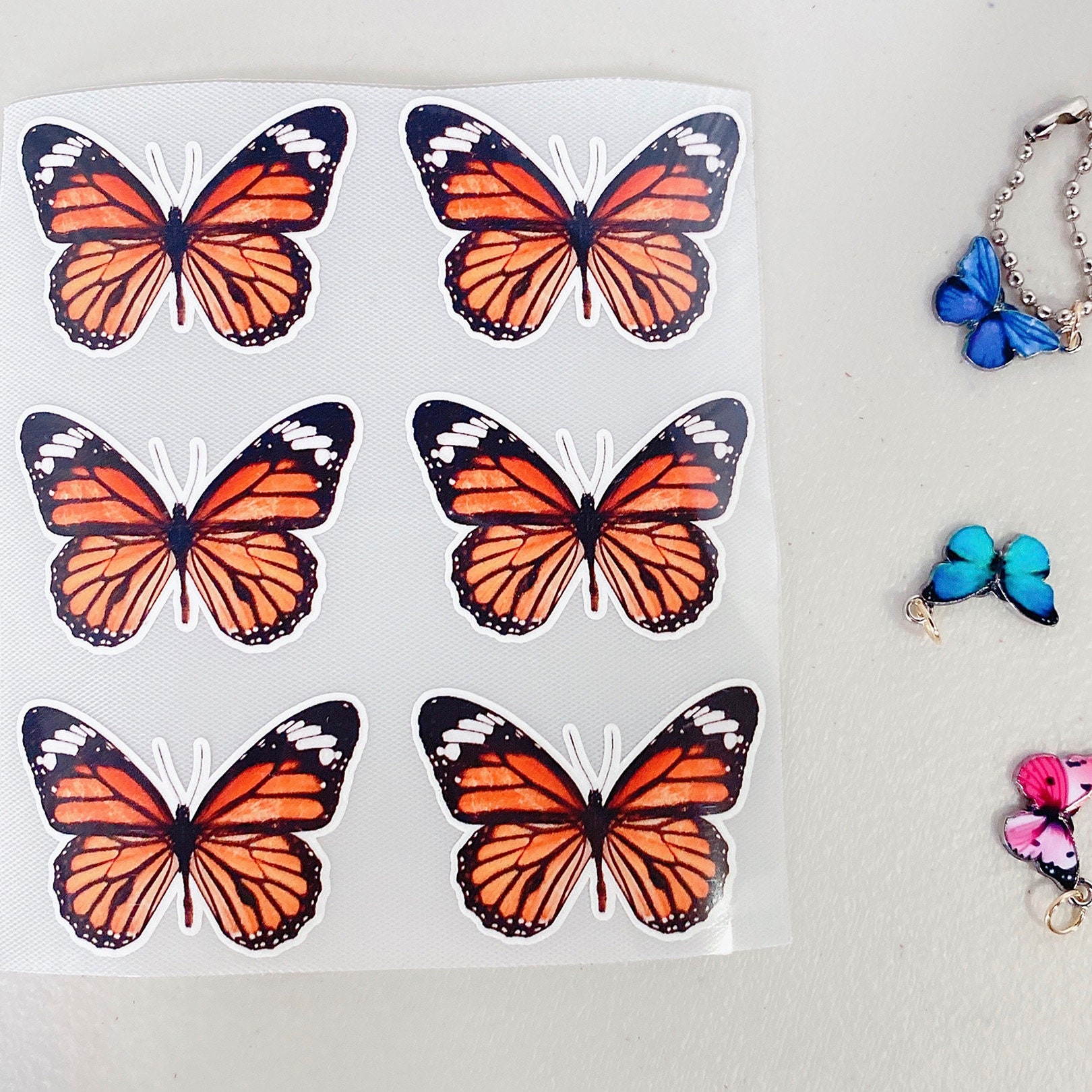 Small Monarch Butterfly Heat Transfer Stickers for Custom Air Force 1,  Small Orange Butterfly Iron on Patches for Shoes 