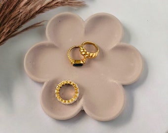 Handmade Flower Cement Tray: Modern Home Decor, Jewelry Trinket Dish