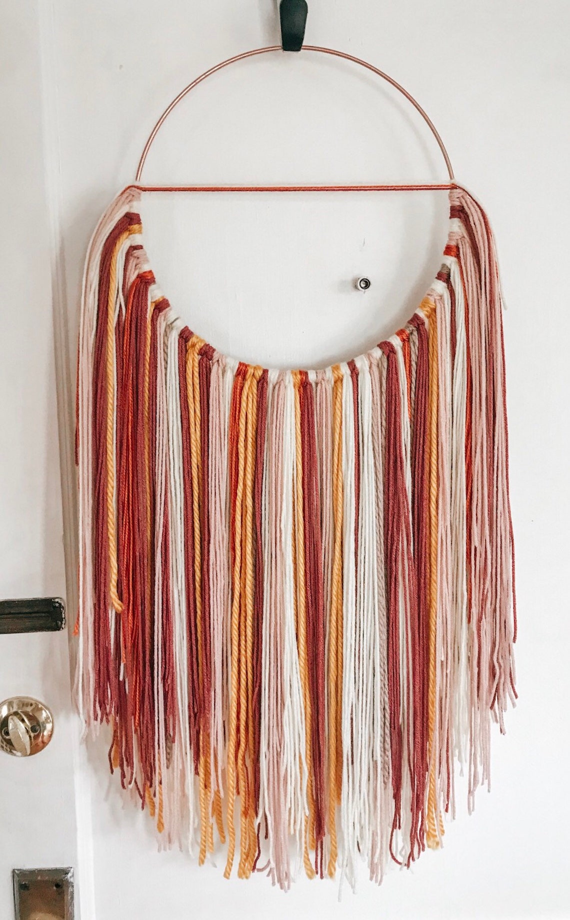Multicolored Warm Macramé Wallhanging/ Orange and Red/ Large Etsy