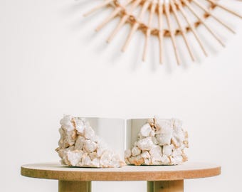 Real Geode Stone Cement Planter/ Mini Hexagonal Pot/ Crystal Healing/ Crystal Pot/ Planter/ Tealight Holder/ Candle Container/ Bohemian