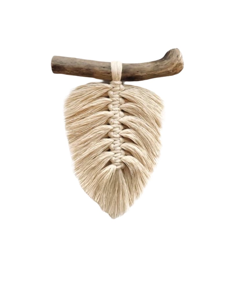 Macrame Leaf Wall Hanging Small Macrame Trendy Home Decor Bohemian Wall Art Wall Hanging Macrame Leaf Driftwood