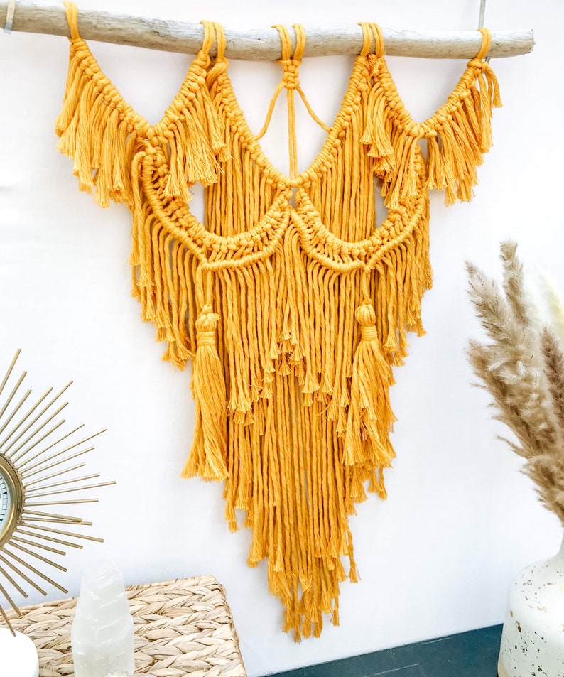Mustard Yellow Macrame/ Large Wall Hanging Decor/ Bohemian Etsy