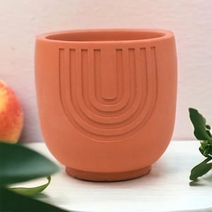 Rainbow Cement Planter/ Plant Pot/ Modern/ Colorful Cement Planters/ Spring Décor/ Home Décor/ Trendy Home/ Plant Mom/ Small Planter