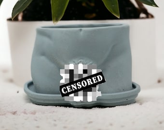 Naked Man Cement Planter, Mature Content, Body Decor with Tray