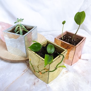 Disco Ball  Planter/ Trendy Spring Décor/ Cement Planter/Votive Holder/Modern Planter/square Planter/ Spring Décor