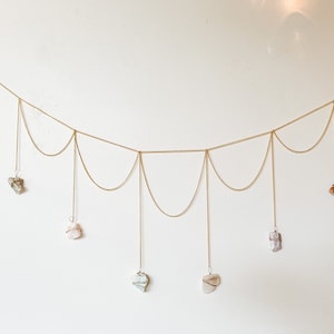 Crystal Gemstone Metal Garland/Wall Hanging Crystal Decor/ Crystal Healing/ Trending Crystal Home Decor/ Wall Decor/ Crystal Energy