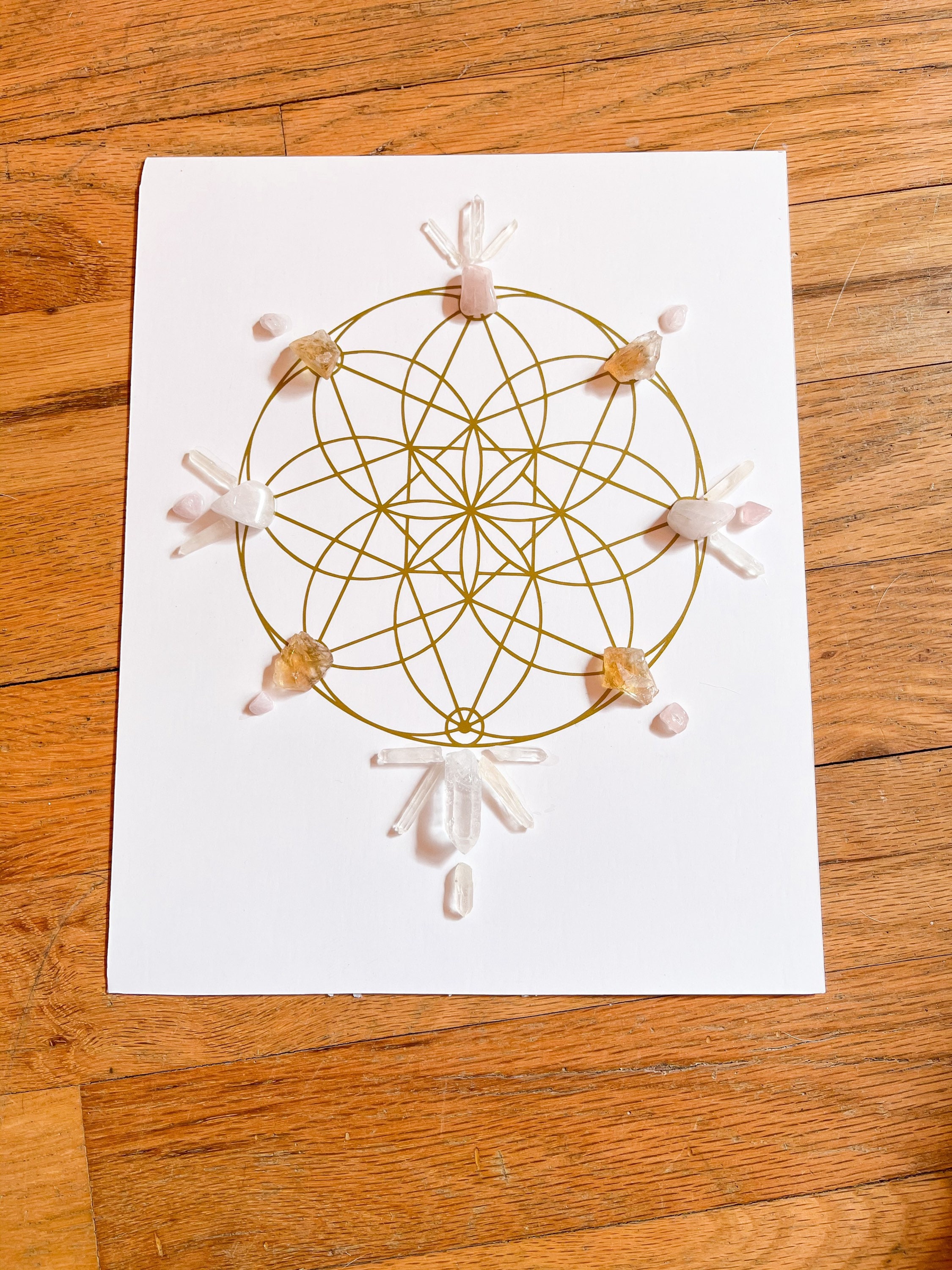 Crystal Grid Framed/ Shadow Box Crystal Grid/ Crystal Healing/ Etsy