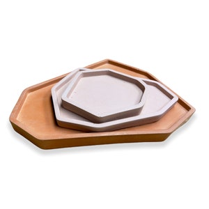 Large Geometric Cement Trays/ Platters/ Colored Cement Trays/ Modern & Minimalist/ Jewelry Tray/ Decorative Tray image 2