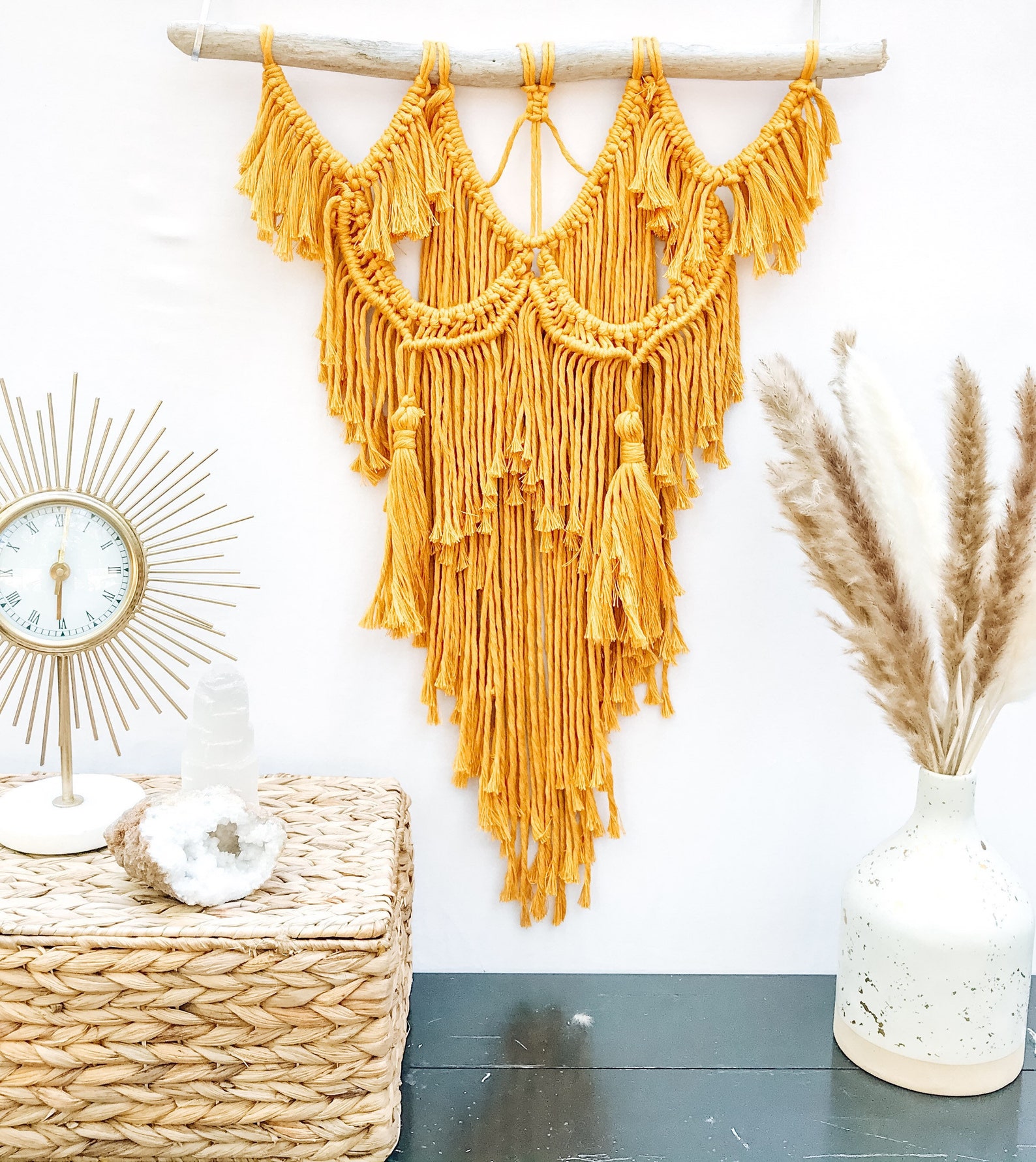 Mustard Yellow Macrame/ Large Wall Hanging Decor/ Bohemian Etsy