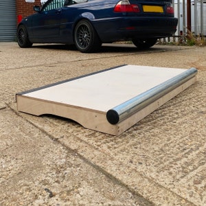 Low Skate round rail grind box manual pad 4ft long skate ramp