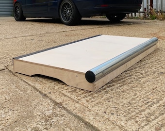 Low Skate round rail grind box manual pad 4ft long skate ramp