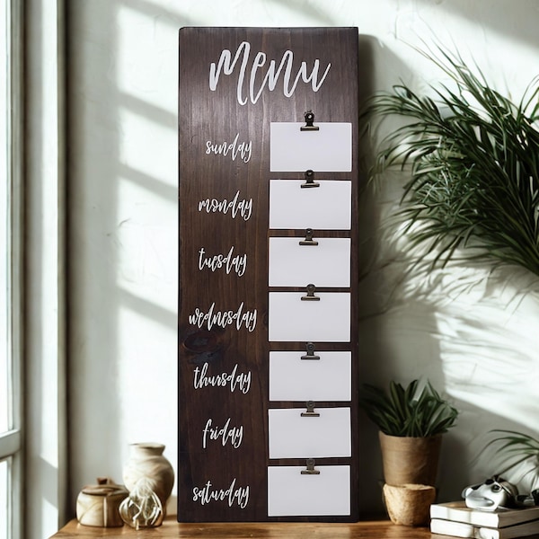 Meal Plan Menu Board | Weekly Dinner Sign