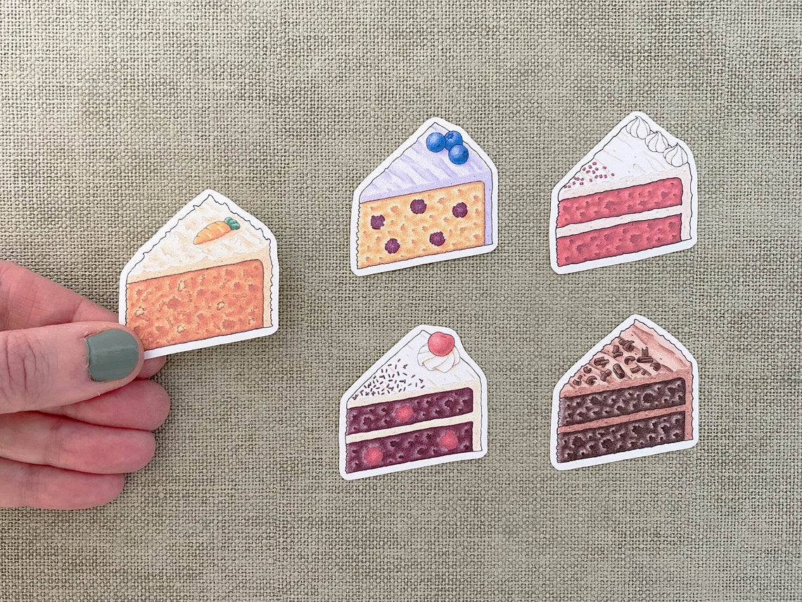 Cake sticker pack Cake illustration stickers Planner Etsy